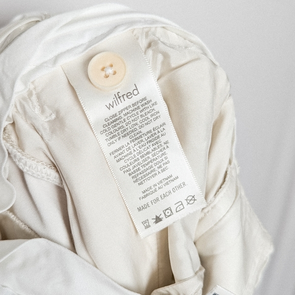 NEW WILFRED Effortless Pants White Pleated Wide Leg Crepe 0 Aritzia - Picture 14 of 15